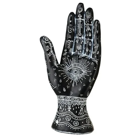* 1 DAY SALE! * Ancient Hamsa Hand of God/Evil Eye Protection/Hieroglyphs Statue - Picture 3 of 16